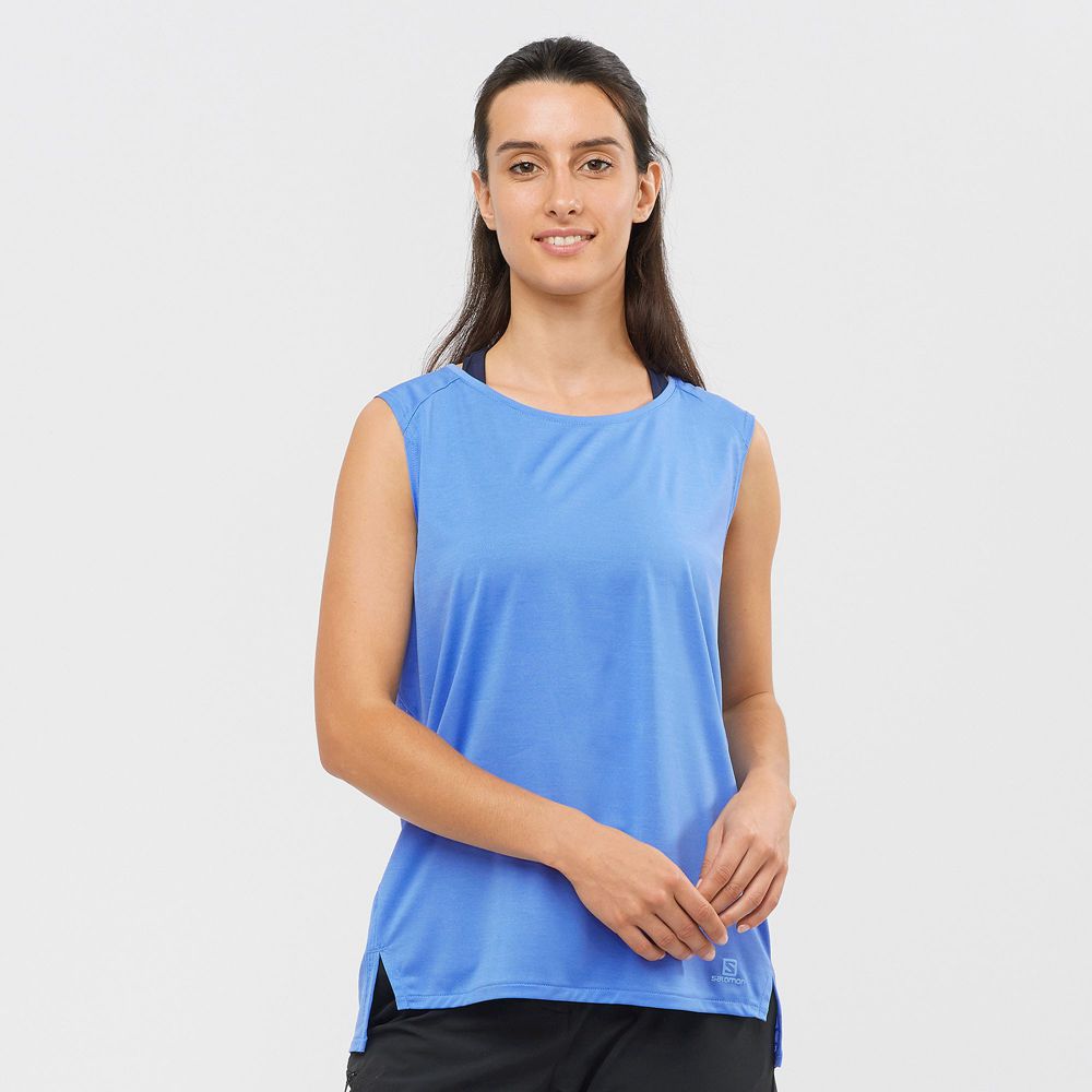 Salomon Singapore Womens Tank - OUTLINE SUMMER Marina | 91048-KCJZ